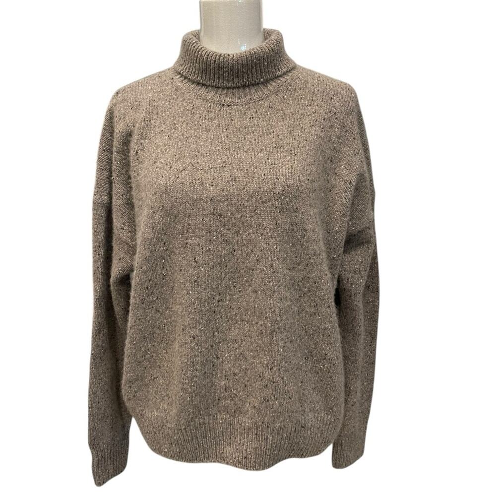 Vince Heathered Brown Turtleneck Sweater Size:L